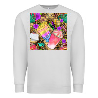 Dove Grey school girl coffee cup with leopard seamless pattern bbs Premium Sweatshirt - BundleAndBundleShop