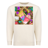 Sandshell school girl coffee cup with leopard seamless pattern bbs Premium Sweatshirt - BundleAndBundleShop