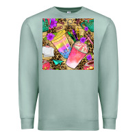 Seafoam school girl coffee cup with leopard seamless pattern bbs Premium Sweatshirt - BundleAndBundleShop