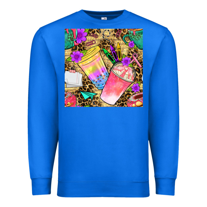 School Girl Coffee Cup With Leopard Seamless Pattern Bbs Premium Sweatshirt by BundleAndBundleShop | Teevron