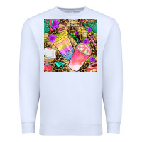 White school girl coffee cup with leopard seamless pattern bbs Premium Sweatshirt - BundleAndBundleShop