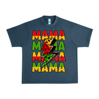 Midnight Navy mama lightning bolt juneteenth Urban Heavy Tee - LillyAllenDesigns