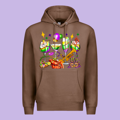 Mardi Gras Wine Glasses Olivia Premium Hoodie Designed By Oliviacreatesart