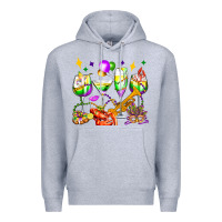 Heather Grey mardi gras wine glasses olivia Premium Hoodie - OliviaCreatesArt