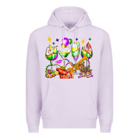 Lilac mardi gras wine glasses olivia Premium Hoodie - OliviaCreatesArt