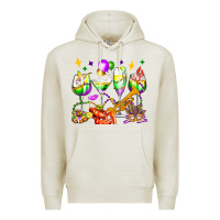 Oatmeal Heather mardi gras wine glasses olivia Premium Hoodie - OliviaCreatesArt