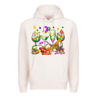 Pale Pink mardi gras wine glasses olivia Premium Hoodie - OliviaCreatesArt