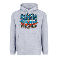 Heather Grey Boom boom Mama Heavyweight Hoodie - FaDigitalArtStudio