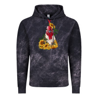 Cloud Black sunflower rooster with leopard Vintage Hoodie - RanaPortraitStore
