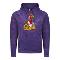 Cloud Purple sunflower rooster with leopard Vintage Hoodie - RanaPortraitStore