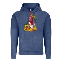 Vintage Denim sunflower rooster with leopard Vintage Hoodie - RanaPortraitStore