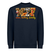 Navy WTF Wine Turkey Family Heavyweight Sweatshirt - texasbilliewilder
