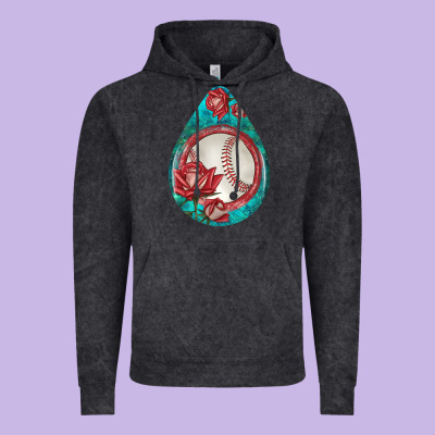 Baseball And Western Roses Teardrop  7 Vintage Hoodie Designed By Bundleandbundleshop