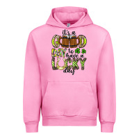 Fuchsia Pink It's a Good Day To Have a Lucky Day Urban Hoodie - CowhideDigitalArt