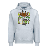 Heather Grey It's a Good Day To Have a Lucky Day Urban Hoodie - CowhideDigitalArt