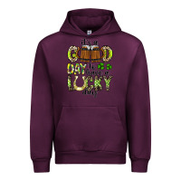 Mauve Wine It's a Good Day To Have a Lucky Day Urban Hoodie - CowhideDigitalArt