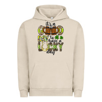Pigment French Oak It's a Good Day To Have a Lucky Day Urban Hoodie - CowhideDigitalArt
