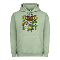 Pigment Oil Green It's a Good Day To Have a Lucky Day Urban Hoodie - CowhideDigitalArt
