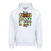 White It's a Good Day To Have a Lucky Day Urban Hoodie - CowhideDigitalArt