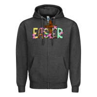 Charcoal Heather Easter crown of thorns Easter Day Zipper Hoodie - HowdyJamesFarm