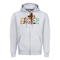 Heather Grey Easter crown of thorns Easter Day Zipper Hoodie - HowdyJamesFarm