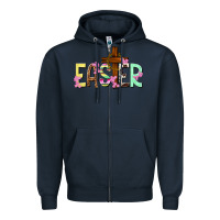 Navy Easter crown of thorns Easter Day Zipper Hoodie - HowdyJamesFarm