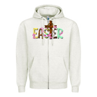 Oatmeal Heather Easter crown of thorns Easter Day Zipper Hoodie - HowdyJamesFarm