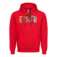 Red Easter crown of thorns Easter Day Zipper Hoodie - HowdyJamesFarm