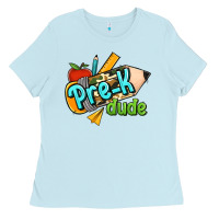 Baby Blue pre k dude Ladies Tee - Jasminsmagicworld