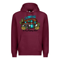 Burgundy camping is my happy place2 Premium Hoodie - JahusDesignShop