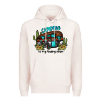 Pale Pink camping is my happy place2 Premium Hoodie - JahusDesignShop