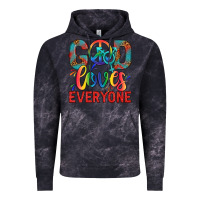Cloud Black Lgbtq God Loves Everyone With Unicorn Vintage Hoodie - BundleAndBundleShop