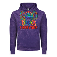 Cloud Purple Lgbtq God Loves Everyone With Unicorn Vintage Hoodie - BundleAndBundleShop