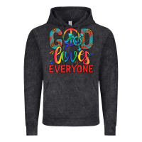 Vintage Black Lgbtq God Loves Everyone With Unicorn Vintage Hoodie - BundleAndBundleShop