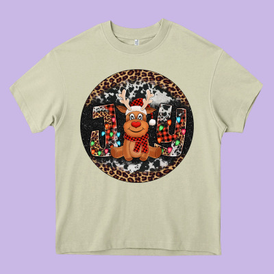 Joy Reindeer Christmas Ornament Heavy Core Tee Designed By Jasminsmagicworld