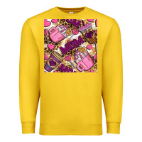 Lemon mom coffee cups with leopard seamless pattern bbs Premium Sweatshirt - BundleAndBundleShop
