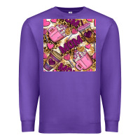 Purple mom coffee cups with leopard seamless pattern bbs Premium Sweatshirt - BundleAndBundleShop