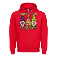 Red Mardi Gras with my gnomies Zipper Hoodie - HowdyJamesFarm