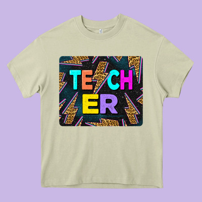 Teacher Flash Heavy Core Tee Designed By Lillyallendesigns