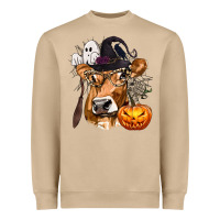 Mushroom Boo Heifer Cow Halloween Heavyweight Sweatshirt - texasbilliewilder