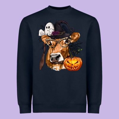 Boo Heifer Cow Halloween Heavyweight Sweatshirt Designed By Texasbilliewilder