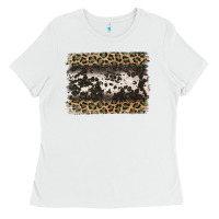White leopard cowhide pattern background Ladies Tee - Jasminsmagicworld