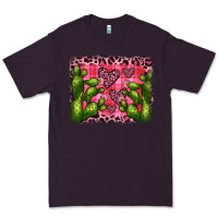 Plum valentine's day cactus background Premium Tee - JahusDesignShop