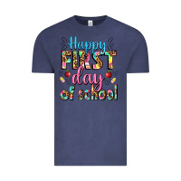 Vintage Denim happy first day of school Vintage Tee - BundleAndBundleShop
