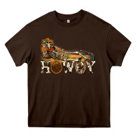Chocolate Brown howdy killer Heavy Core Tee - NancyCooperArtShop