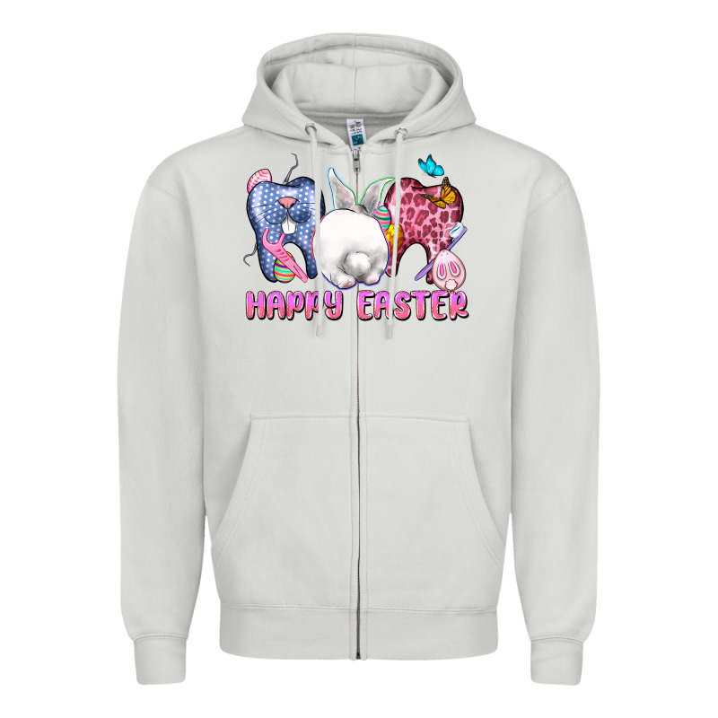 Happy Easter Dental Easter Day Zipper Hoodie by CowGirlArtShop | Teevron