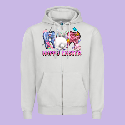 Happy Easter Dental Easter Day Zipper Hoodie Designed By Cowgirlartshop