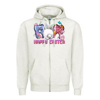 Oatmeal Heather Happy Easter Dental Easter Day Zipper Hoodie - CowGirlArtShop