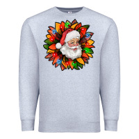 Heather Grey santa claus with sunflower christmas bbs Premium Sweatshirt - BundleAndBundleShop