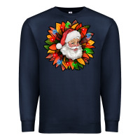 Navy santa claus with sunflower christmas bbs Premium Sweatshirt - BundleAndBundleShop